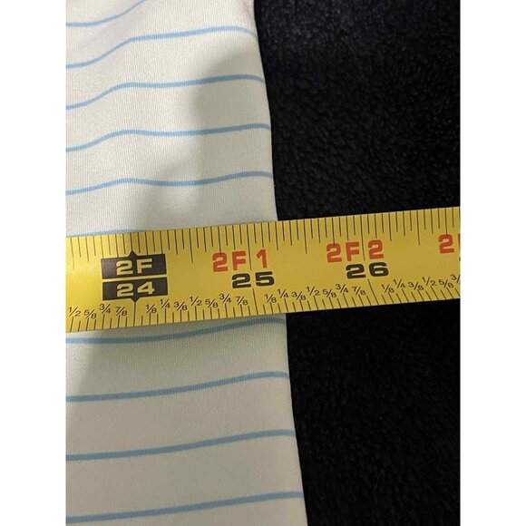 Peter Millar Polo Shirt Mens XL Blue White Stripe Summer Comfort Golf Stains - Picture 4 of 9